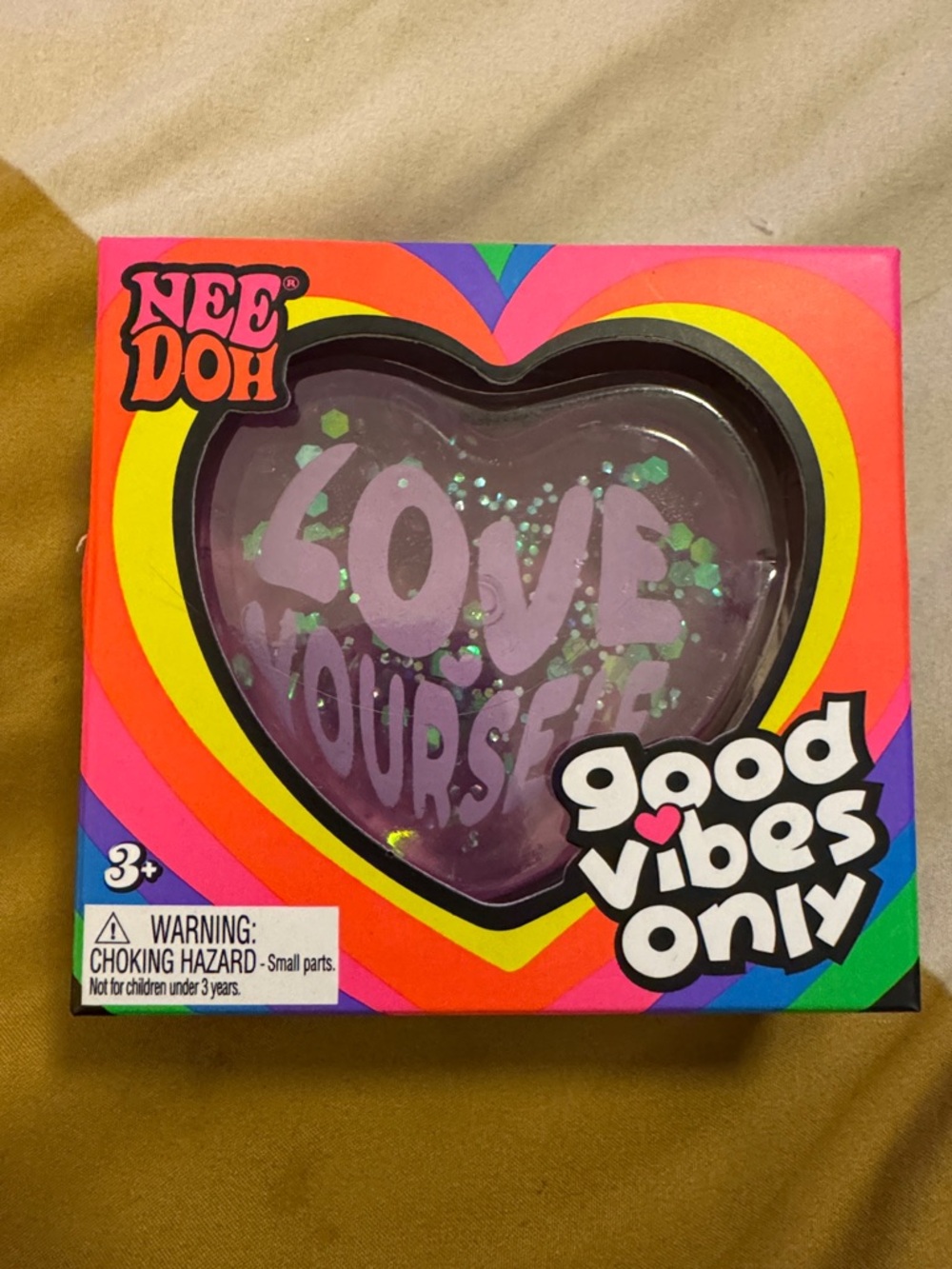 NeeDoh good vibes only  'Love Yourself' - Purple with Glitter